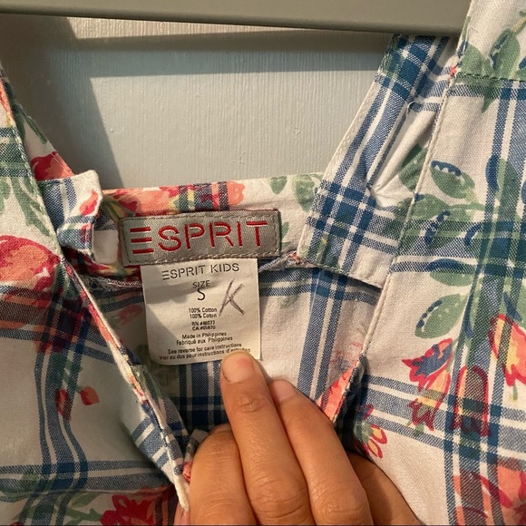 ESPRIT Kids Floral Plaid Midi Sun Dress Size Small - Picture 4 of 10